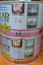 กาว ชันฝรั่งแบบใสใช้กับผ้าใยแก้ว ตราโลมา กระป๋องA1.5กก.+B1.5กก.น้ำหนักรวม 3 กก.